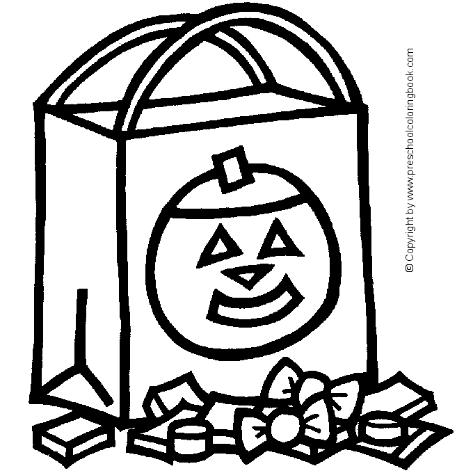 www.preschoolcoloringbook.com / Halloween Coloring Page