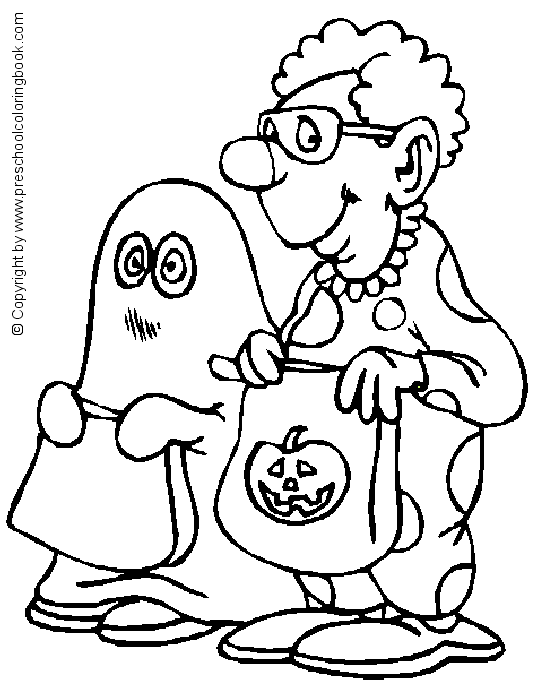 www.preschoolcoloringbook.com / Halloween Coloring Page